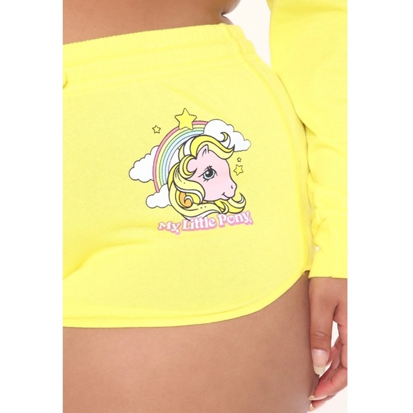 My Little Pony Sunny Skies Yellow Vintage MLP Dolphin Shorts - Picture 6 of 13